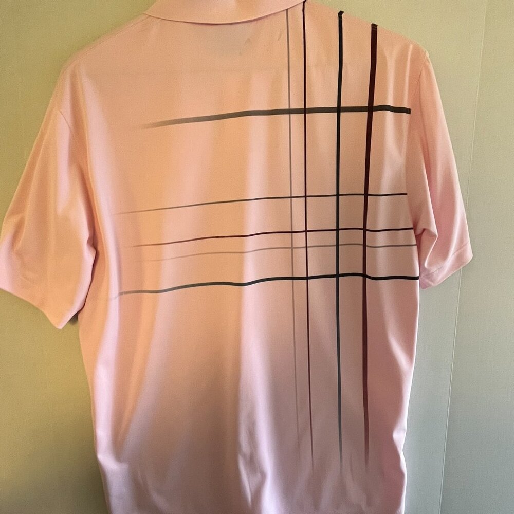 Men's Nike Golf Dri-Fit, Pre-Owned, Pastel Pink with Linear Graphic - Medium - Picture 6 of 7